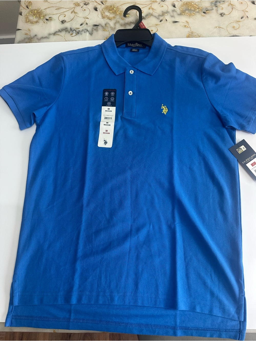 U.S. Polo Assn. Royal Blue Polo with Yellow Logo
